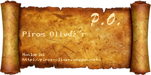 Piros Olivér névjegykártya