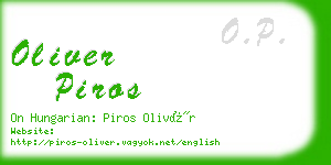 oliver piros business card